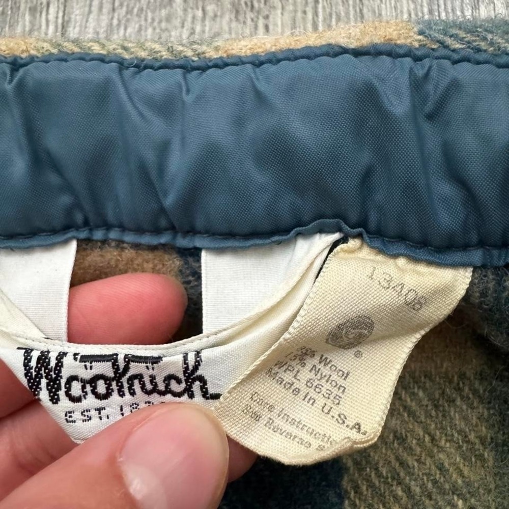 Vintage Woolrich Plaid Wool Button Shirt Sz 10 - Picture 6 of 7